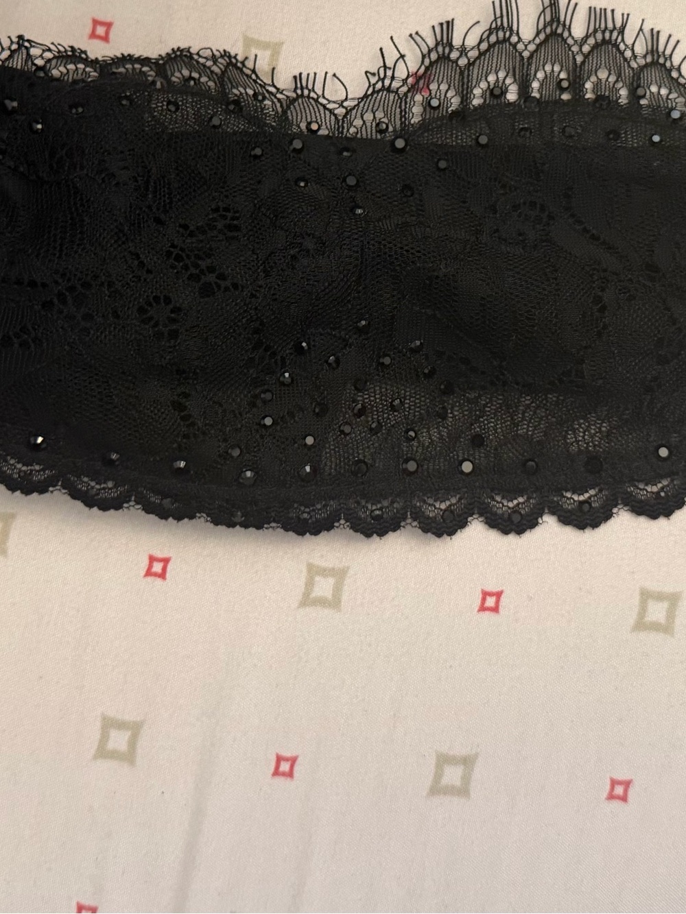 Victoria's Secret Black Lace Bandeau with Gem Accents